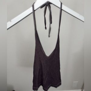 Black with purple tone halter top